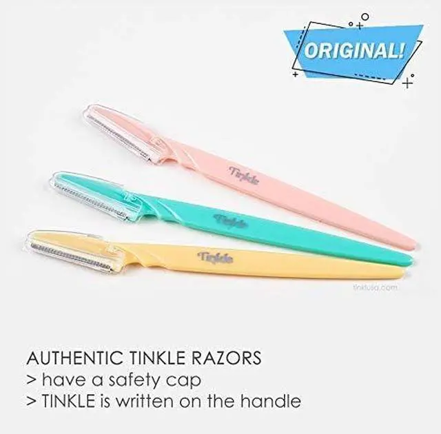 Alt view image 3 of 7 - Tinkle Dermaplaning Tool 12ct, Dermaplane Razor for Women, Safe and Easy Peach Fuzz Remover, Eyebrow Trimmer with Protective Cover (4 Packs of 3), Stocking Stuffers
