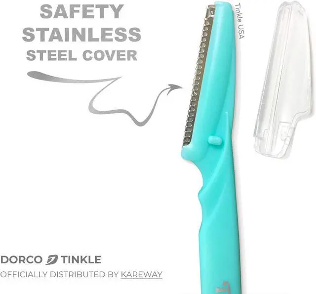 Alt view image 6 of 7 - Tinkle Dermaplaning Tool 12ct, Dermaplane Razor for Women, Safe and Easy Peach Fuzz Remover, Eyebrow Trimmer with Protective Cover (4 Packs of 3), Stocking Stuffers