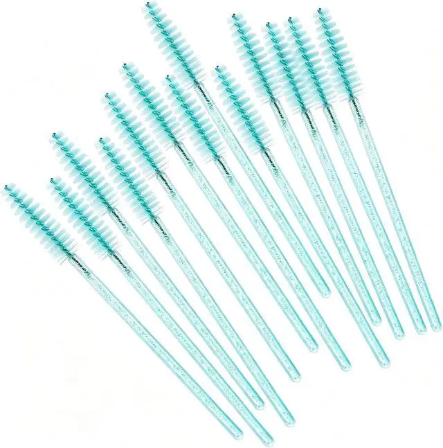 Alt view image 5 of 7 - Elisel 100pcs Disposable Mascara Brushes with Container, Mascara Wands Makeup Brushes Applicators Kits for Eyelash Extensions and Eyebrow Brush (Blue)