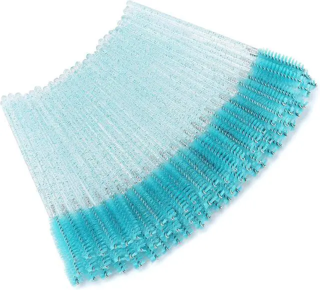 Alt view image 4 of 7 - Elisel 100pcs Disposable Mascara Brushes with Container, Mascara Wands Makeup Brushes Applicators Kits for Eyelash Extensions and Eyebrow Brush (Blue)