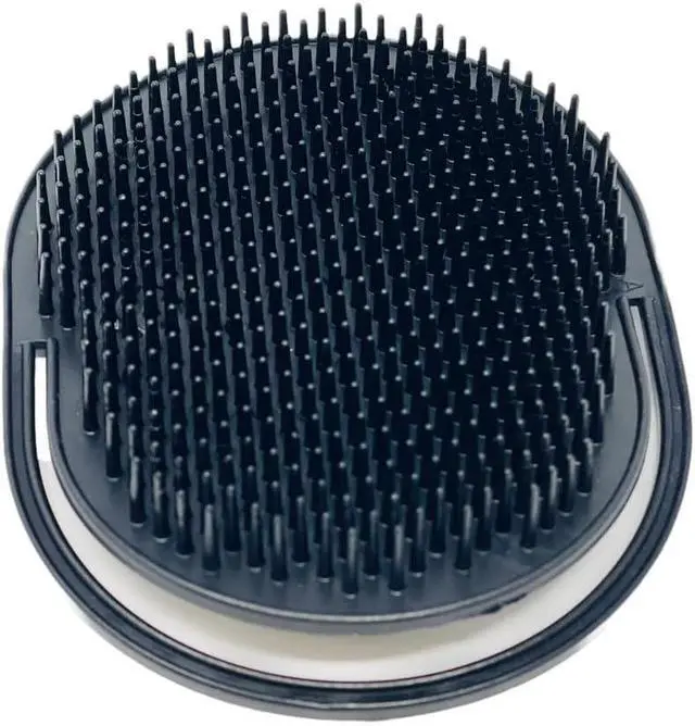 Alt view image 2 of 7 - Gents Palm Pocket Shampoo Brush Scalp Massager for Men & Women with Round Bristles, Ergonomic Grip, Made in USA, Black Peine para Cabello