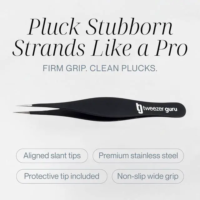 Alt view image 3 of 7 - Pointed Tweezers - Sharp Precision Needle Nose Tip, Best Tweezers for Eyebrows and Ingrown Hair, Surgical Pointed for Blackheads & Splinters (Black)