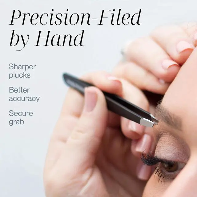 Alt view image 5 of 7 - Pointed Tweezers - Sharp Precision Needle Nose Tip, Best Tweezers for Eyebrows and Ingrown Hair, Surgical Pointed for Blackheads & Splinters (Black)