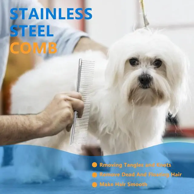Alt view image 3 of 7 - Stainless Steel Pet Dog Grooming (Silver Comb)