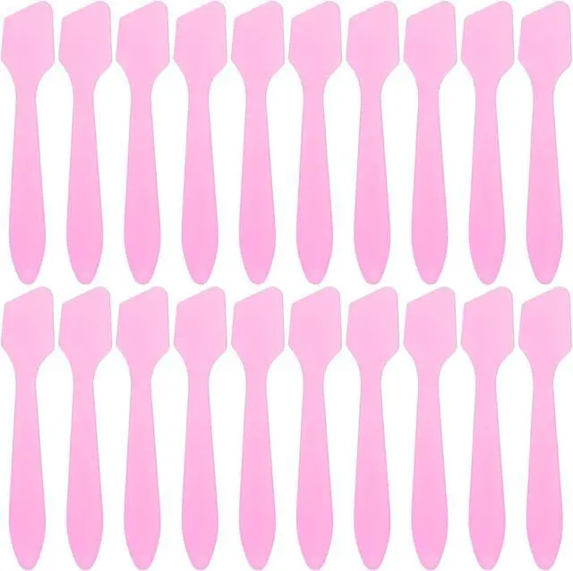 Main image of Tbestmax 300 PCS Mini Cosmetic Spatulas 3.2" x 0.6" Disposable Makeup Spatulas, Plastic Spatulas Pink Facial Creams Skin Care Spatulas