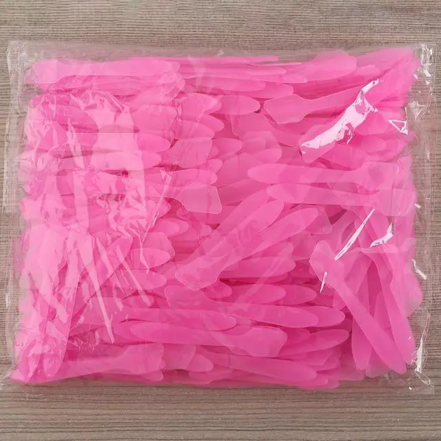Alt view image 7 of 7 - Tbestmax 300 PCS Mini Cosmetic Spatulas 3.2" x 0.6" Disposable Makeup Spatulas, Plastic Spatulas Pink Facial Creams Skin Care Spatulas