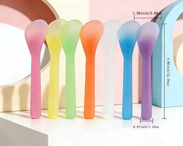Alt view image 4 of 7 - QsQueen 100 PCS Cosmetic Spatulas, 7 Colors Reusable Hygienic Makeup Scoop for Face Masks, Creams & Skincare, Flexible PP Tool for Mixing, Sampling, DIY, Salon & Travel 4.88'' x 1.06"