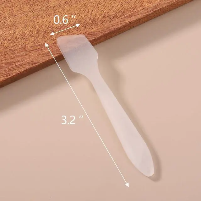Alt view image 3 of 7 - Tbestmax 300 PCS Mini Cosmetic Spatulas 3.2" x 0.6" Disposable Makeup Plastic Spatulas Clear for Facial Creams and Skin Care