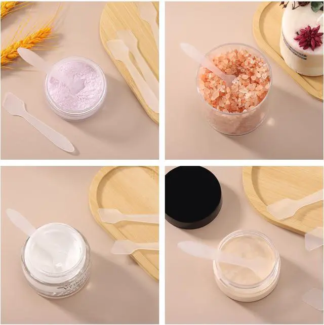 Alt view image 6 of 7 - Tbestmax 300 PCS Mini Cosmetic Spatulas 3.2" x 0.6" Disposable Makeup Plastic Spatulas Clear for Facial Creams and Skin Care
