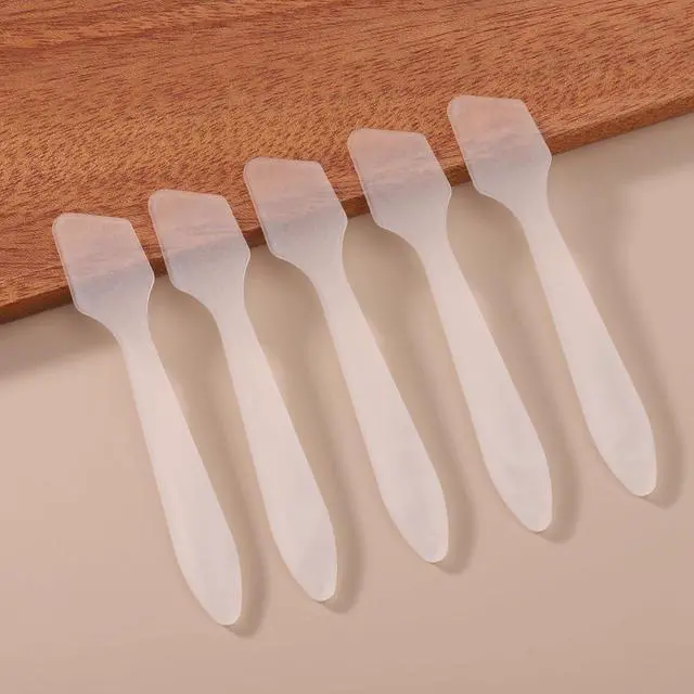 Alt view image 7 of 7 - Tbestmax 300 PCS Mini Cosmetic Spatulas 3.2" x 0.6" Disposable Makeup Plastic Spatulas Clear for Facial Creams and Skin Care