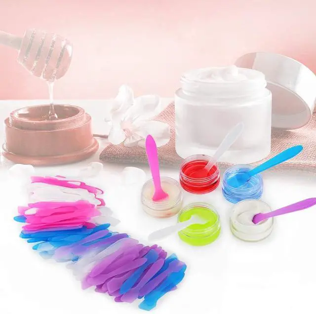 Alt view image 6 of 6 - 150 Pack MINI Makeup Spatulas, Reusable Cream Tip Spatulas Frosted Cosmetic Spatulas Scoops by Accmor