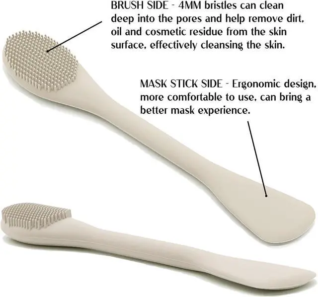 Alt view image 3 of 7 - Face Mask Brush Applicator, Mask Brushes For Facials Cleansing & Exfoliating, Facial Clay Mask Applicator Tool Silicone Mask Spatula Cream Skincare For Apply Cream, Lotion, Mud, Clay (Black+Starlight)
