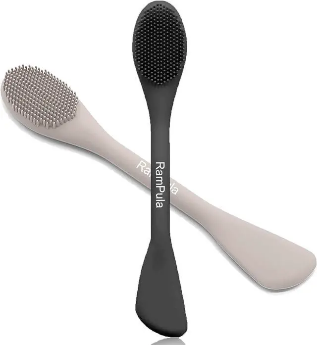 Main image of Face Mask Brush Applicator, Mask Brushes For Facials Cleansing & Exfoliating, Facial Clay Mask Applicator Tool Silicone Mask Spatula Cream Skincare For Apply Cream, Lotion, Mud, Clay (Black+Starlight)