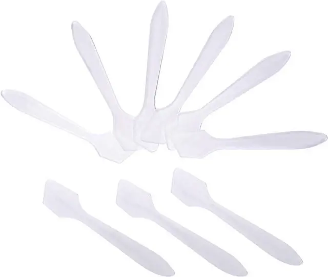 Main image of Senkary 200 Pack Small Cosmetic Spatulas 3.2 Inch Mini Makeup Spatula Disposable Plastic Facial Skincare Face Mask Spatula (Translucent)