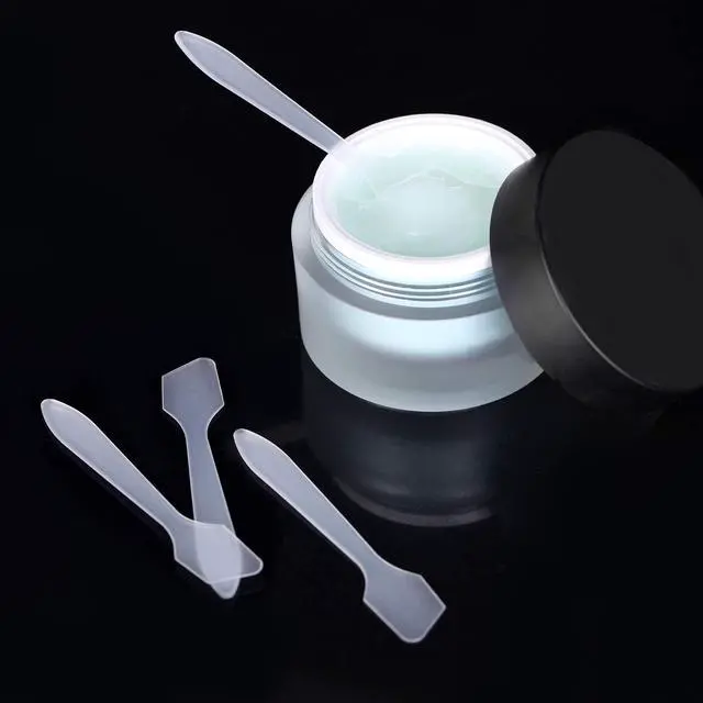 Alt view image 7 of 7 - Senkary 200 Pack Small Cosmetic Spatulas 3.2 Inch Mini Makeup Spatula Disposable Plastic Facial Skincare Face Mask Spatula (Translucent)