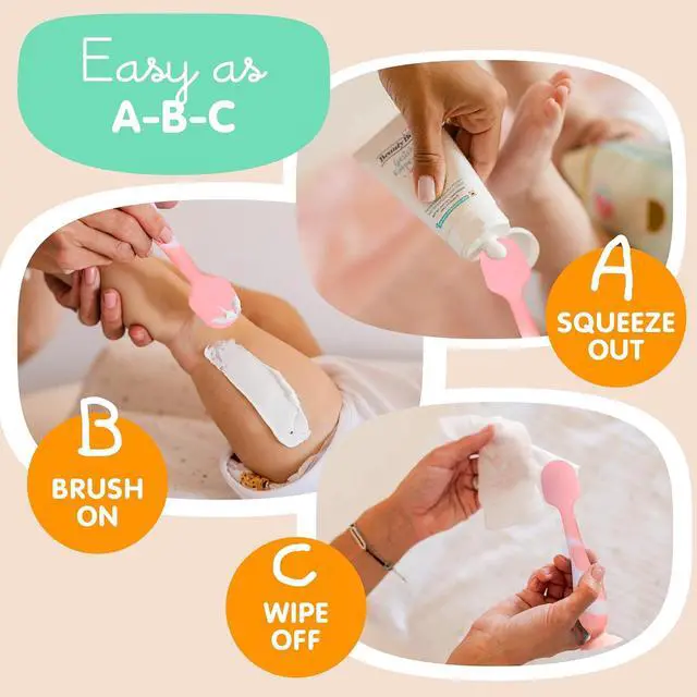 Alt view image 4 of 6 - Bumco Baby Bum Brush - Diaper Cream Spatula Applicator (Light Pink Swirl) | BPA-Free Diaper bag essentials. Mom-invented butt paste spatula and diaper rash cream applicator. Soft, wipe-clean silicone.