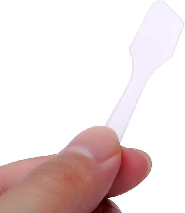 Alt view image 4 of 7 - Senkary 200 Pack Small Cosmetic Spatulas 3.2 Inch Mini Makeup Spatula Disposable Plastic Facial Skincare Face Mask Spatula (Translucent)