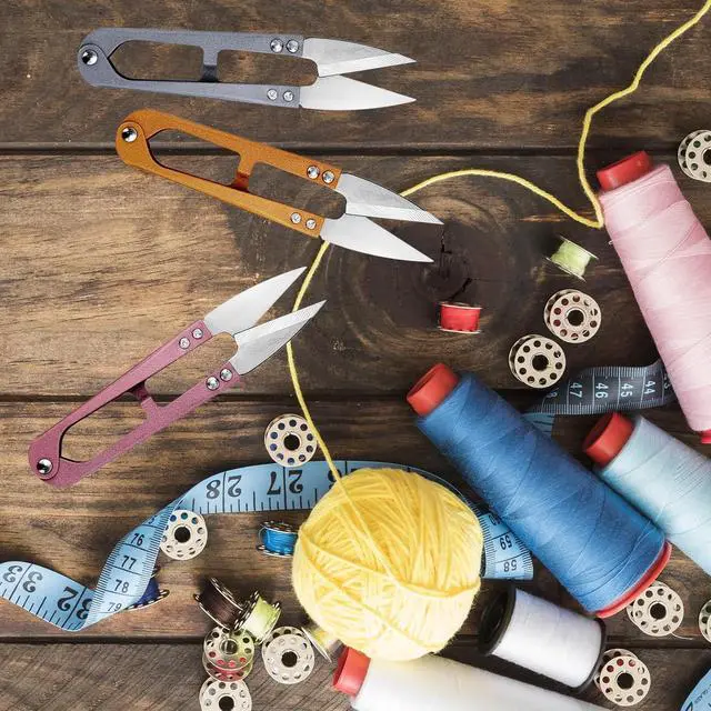 Alt view image 7 of 7 - 3 Pack 4.2 Inch Scissors Sewing Supplies Small Scissor Fabric for Stitching, DIY Supplies, Yarn Scissors, Small Trimming, Bonsai Tools (3, Multi Color)