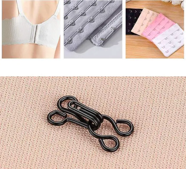 Alt view image 4 of 6 - 100Pcs Sewing Hooks and Eyes Closure Set,3 Styles Skirt Hook SewingSnapsKit