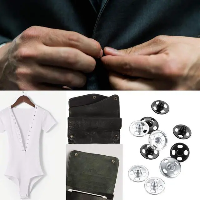 Alt view image 5 of 6 - 100Pcs Sewing Hooks and Eyes Closure Set,3 Styles Skirt Hook SewingSnapsKit