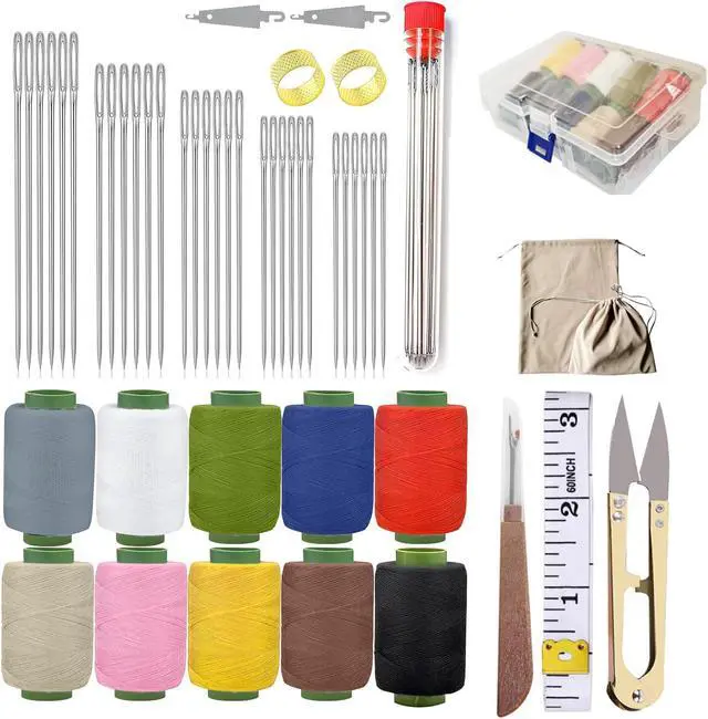 Main image of Obear 45-Piece Sewing Kit for Adults and Beginners,Big Eye Stainless Steel Sewing Needles Kit for Hand Sewing with Storage Box and Portable Pouch