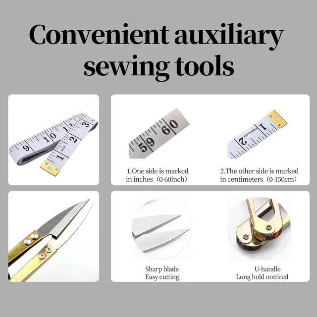 Alt view image 5 of 7 - Obear 45-Piece Sewing Kit for Adults and Beginners,Big Eye Stainless Steel Sewing Needles Kit for Hand Sewing with Storage Box and Portable Pouch