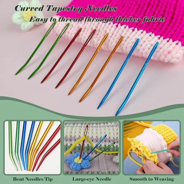 Alt view image 9 of 11 - DeliaVo 49 Pcs Yarn Needles Set, Crochet Kit for Knitting Sewing Weaving | Assorted Crocheting & Darning Tapestry Needles for Yarn, Wonderful Knitting Accessories & Crochet Supplies