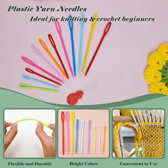 Alt view image 10 of 11 - DeliaVo 49 Pcs Yarn Needles Set, Crochet Kit for Knitting Sewing Weaving | Assorted Crocheting & Darning Tapestry Needles for Yarn, Wonderful Knitting Accessories & Crochet Supplies