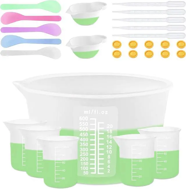 Main image of Sjubaopen Silicone Measuring Cups 600ml for Resin, Epoxy, Baking