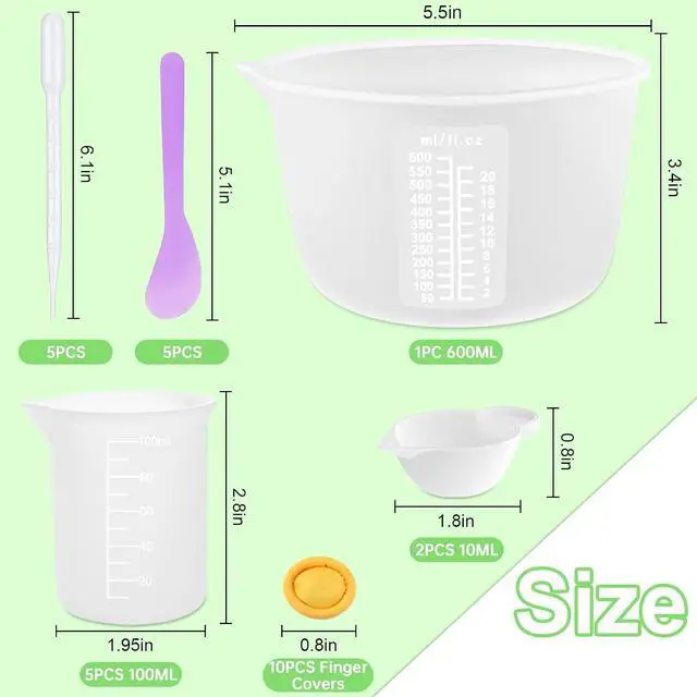 Alt view image 2 of 6 - Sjubaopen Silicone Measuring Cups 600ml for Resin, Epoxy, Baking