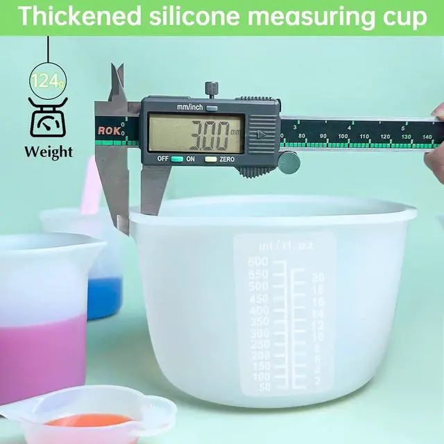 Alt view image 4 of 6 - Sjubaopen Silicone Measuring Cups 600ml for Resin, Epoxy, Baking