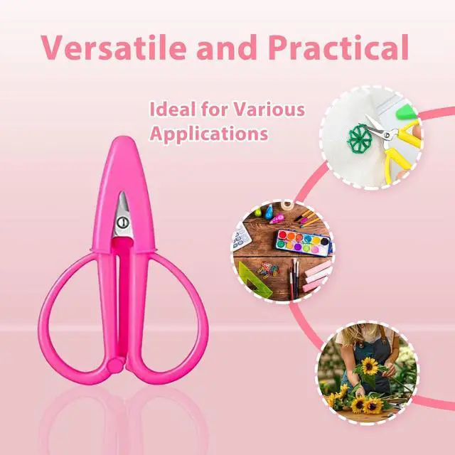 Alt view image 3 of 7 - 3Pcs Pink Mini Scissors Travel Set - Portable Craft Snips for Sewing, Crochet, Embroidery - Tiny Scissors with Covers, Ideal for Women & Girls on the Go