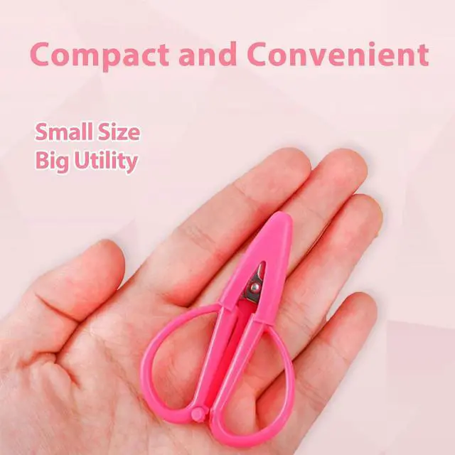 Alt view image 6 of 7 - 3Pcs Pink Mini Scissors Travel Set - Portable Craft Snips for Sewing, Crochet, Embroidery - Tiny Scissors with Covers, Ideal for Women & Girls on the Go
