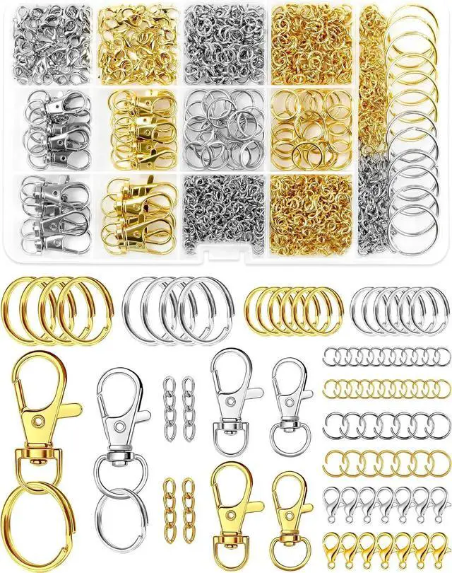 Main image of 990PCS FIVEIZERO Keychain Making Kit, Mixed-Color Keychain Clips & Key Ring