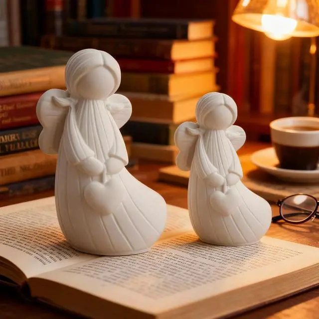 Alt view image 7 of 7 - 2Pcs Angel Figurines Resin Molds Stars Hearts Angel Silicone Molds