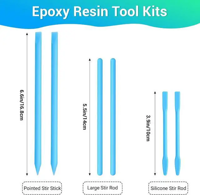Alt view image 2 of 7 - Gartful 6PCS Silicone Stir Sticks, Reusable Mixing Sticks for Epoxy Resin, Paint, Making Glitter Tumblers Cups, Arts, Crafts, Facial Mask Stirring Rods, Blue