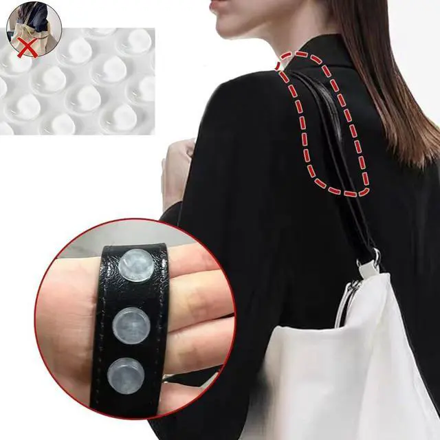 Alt view image 7 of 7 - 200 Pack Purse Strap Grip Dots Non-Slip Rubber Handbag Shoulder Straps Grippy Bumper Pads Invisible Adhesive Grippers for Tote Bag Straps Laptop Case Preventing from Slipping Off Shoulder