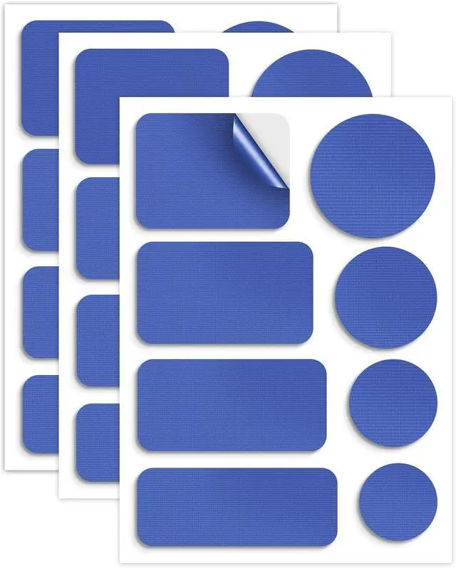 Main image of Waterproof Self-Adhesive Nylon Patches for Tent Repair Kit, 24pcs Outdoor Gear Tenacious Repair Tape, Fabric Patches for Clothes, Down Puffer Jacket, Tent, Sleeping Bag, Backpack, Royal Blue