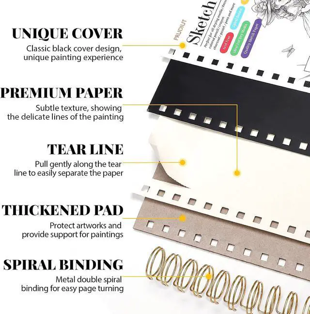 Alt view image 2 of 7 - 5.5 × 8.5In Sketch Book Set for Kids, 100gsm Spiral Sketchbook for Drawing