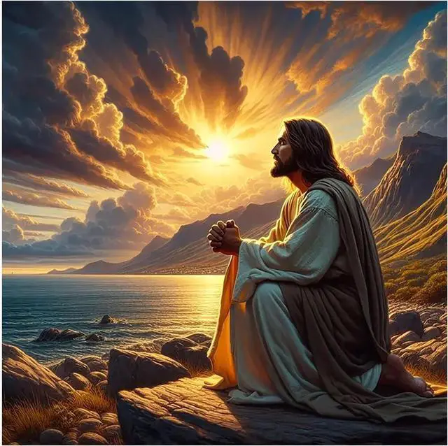 Main image of Jesus Paint by Numbers Kit for Adults, 16x16 inch