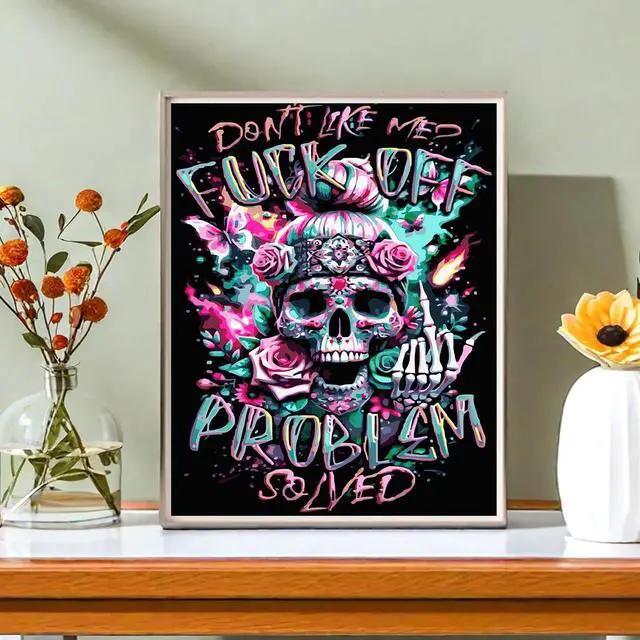 Alt view image 2 of 6 - mrpwnle Paint by Numbers Kit for Adults Easy Skull Paint by Numbers Kits