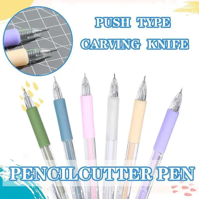 Alt view image 3 of 7 - Ptwola 7 Pcs Knife Pen Craft Cutting Tools Creative Retractable Hobby Knife Precision Paper Cutter Pen for DIY Drawing Scrapbook