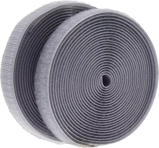 Main image of 5 Yards Sew On Hook and Loop Tape Fastening Nylon Fabric Tape with Non-Adhesive for DIY Craft Interlocking Tape Sewing Fasteners (3/4''Wide, 5 Yard Hook + 5Yard Loop) for Roll,Gray