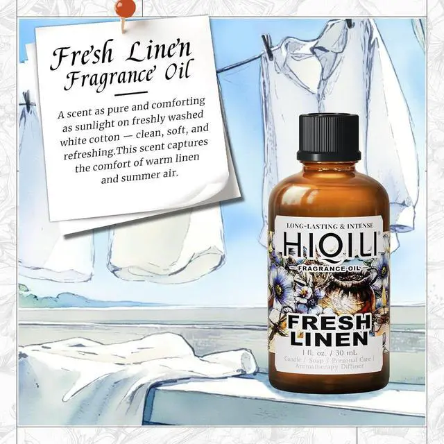 Alt view image 2 of 7 - HIQILI Fresh Linen Fragrance Oil for Laundry, Add to Dryer Balls - 1 Fl Oz