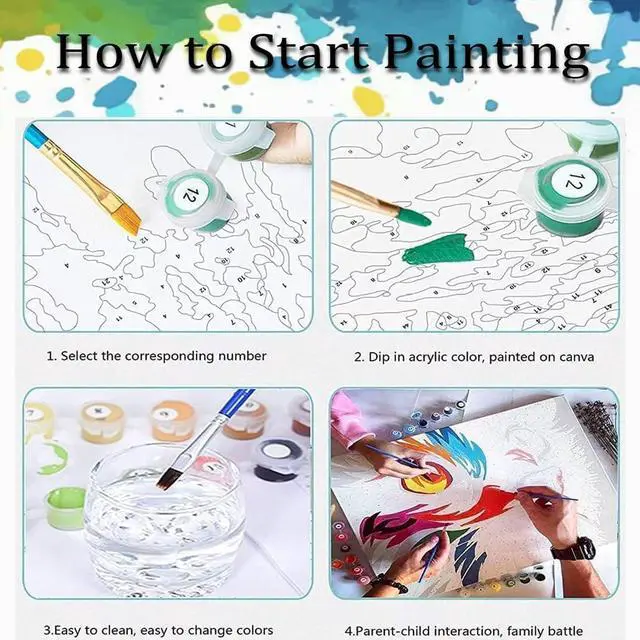 Alt view image 7 of 7 - Cat Paint by Numbers Kit for Adults,Retro Paint by Number With Frame