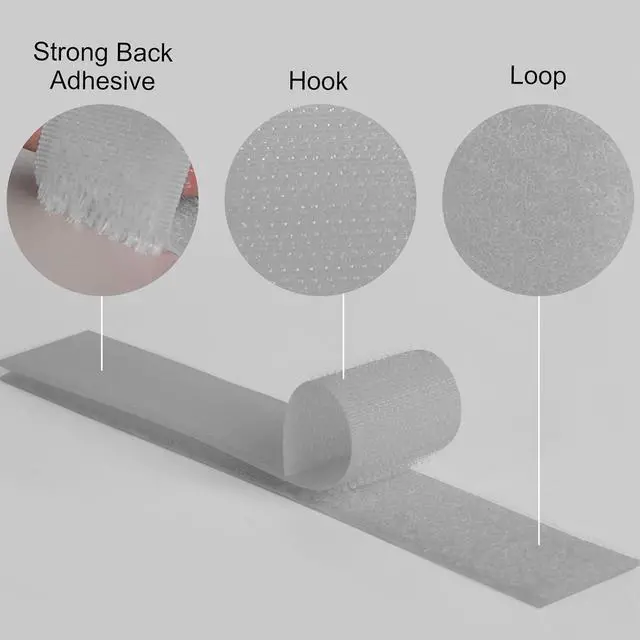 Alt view image 3 of 7 - Sticky Back Strips with Adhesive, Melsan Industrial Strength Mounting Tape | Self Adhesive Interlocking Tape Fastener for House, Workshop, Garage | Gray, 12 Pairs 1x7 Inch