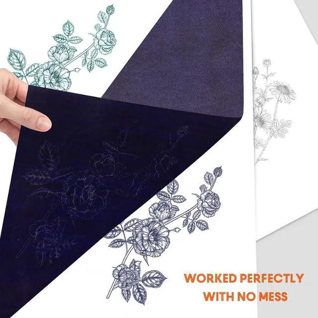 Alt view image 3 of 7 - PSLER Blue Carbon Paper for Tracing - 30Pcs Graphite Transfer Paper, A4