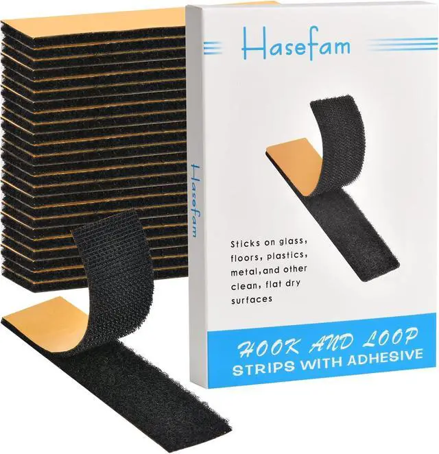 Main image of 24 Sets 1x4in Hook and Loop Strips with Adhesive,Double Sided Reclosable Strong Back Self Adhesive Tape Sticky DIY Heavy Duty Mounting for Home Classroom or Office - Black