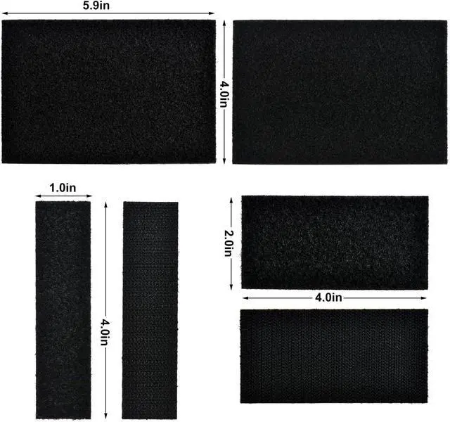 Alt view image 3 of 6 - 24 Sets 1x4in Hook and Loop Strips with Adhesive,Double Sided Reclosable Strong Back Self Adhesive Tape Sticky DIY Heavy Duty Mounting for Home Classroom or Office - Black