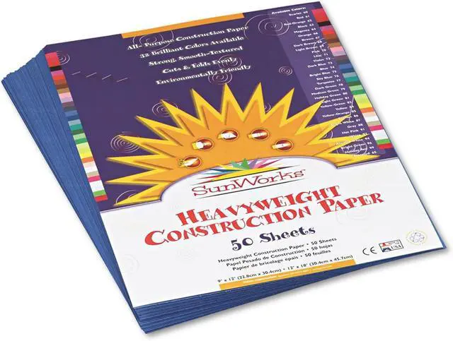 Alt view image 4 of 7 - SunWorks 7403 Construction Paper, 9" x 12", 50 Sheets/Pack, Blue